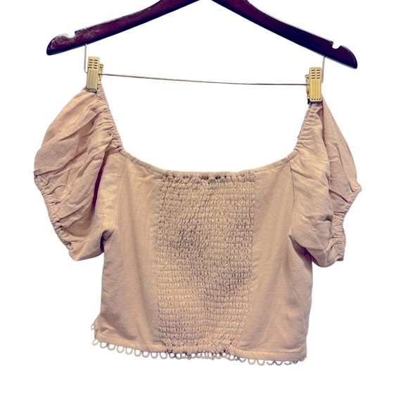 Bebe Elegant Cream Off-Shoulder Women's Top - Picture 7 of 16